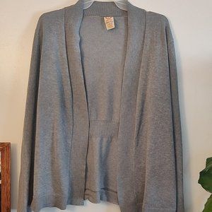 Faded Glory Grey Cardigan scrunch waist
